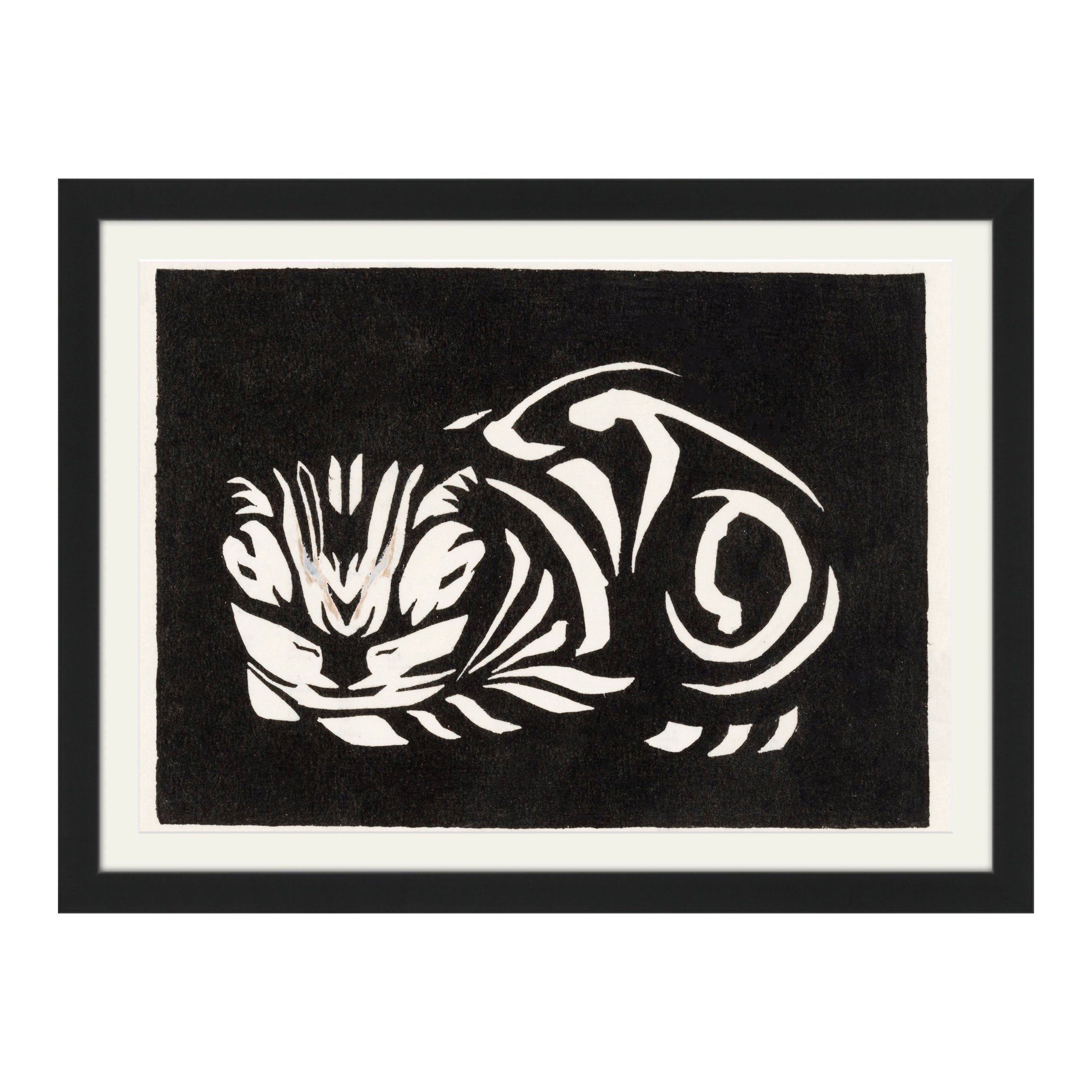 Woodcut Cat Julie De Graag Fine Art Print woodcut-cat-julie-de-graag-fine-art-print